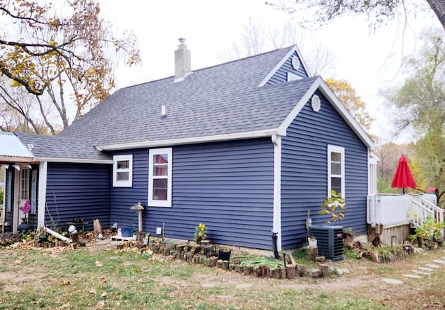 view of property exterior featuring central air condition unit