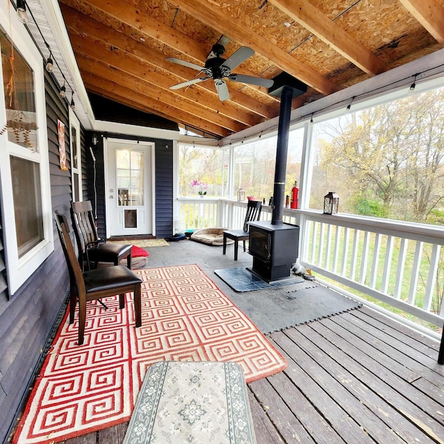 deck with ceiling fan