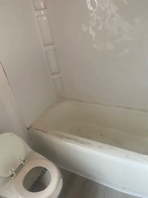 bathroom featuring wood-type flooring and toilet