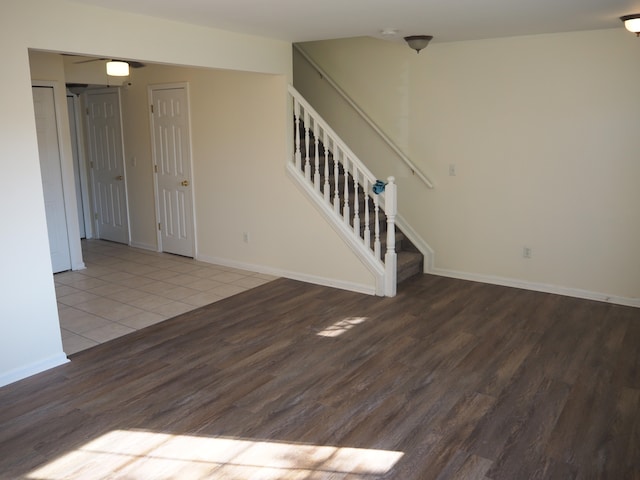 spare room with wood-type flooring