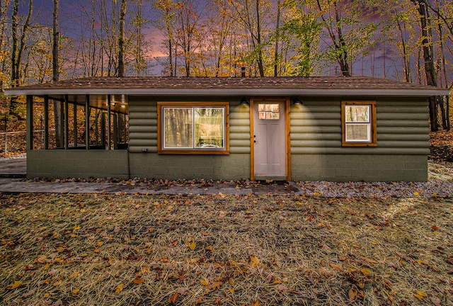 view of log-style house