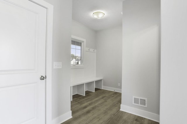 mudroom featuring dark hardwood / wood-style flooring