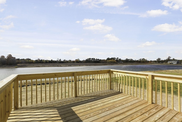 deck with a water view