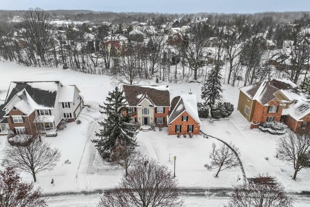 view of snowy aerial view