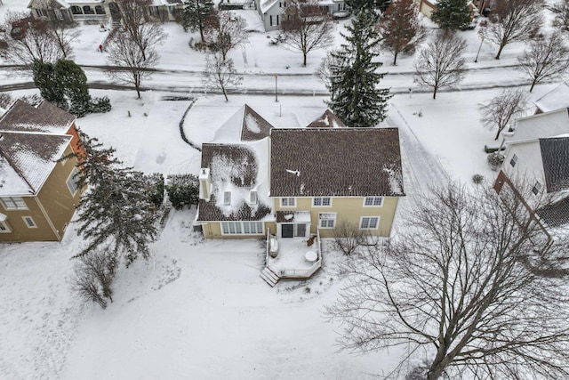 view of snowy aerial view