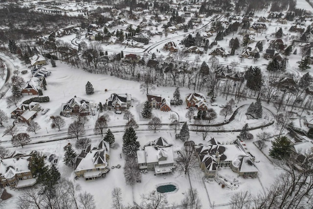 view of snowy aerial view