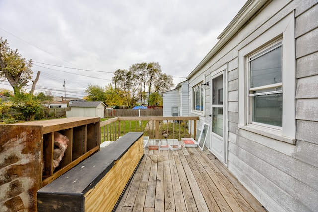 deck with a storage unit