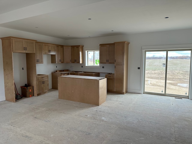 kitchen with a center island