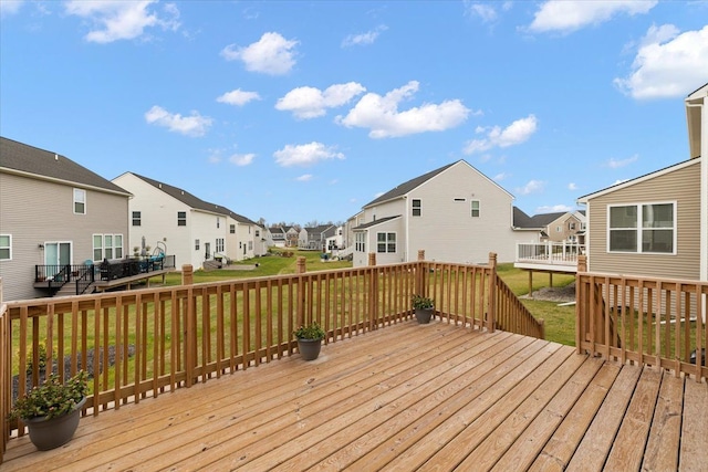 deck with a lawn