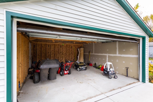 view of garage