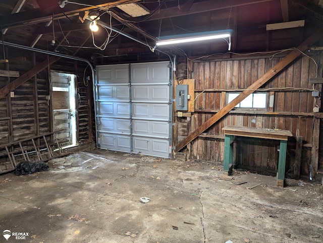 garage featuring electric panel