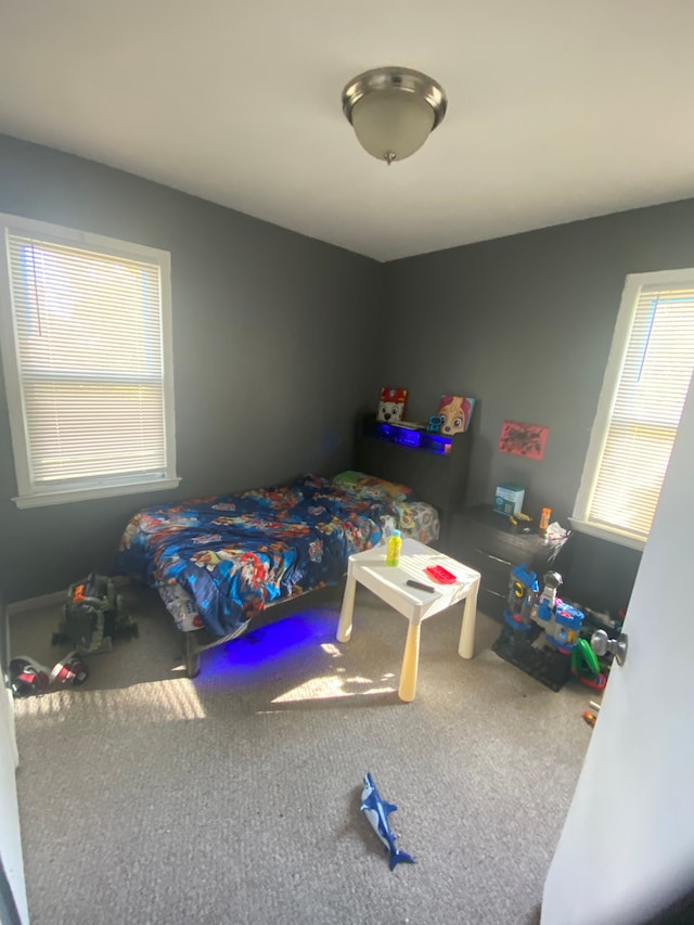 view of carpeted bedroom