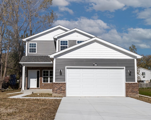 view of front of home with a garage