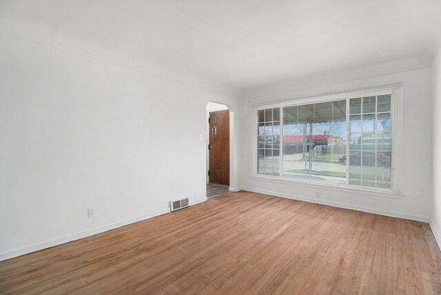 empty room featuring light wood-type flooring