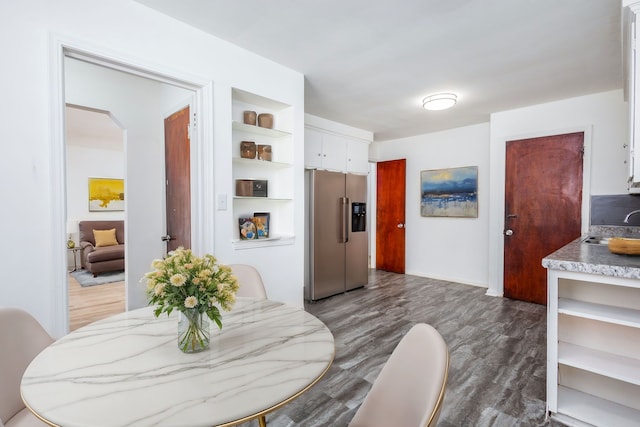 dining area featuring wood finished floors