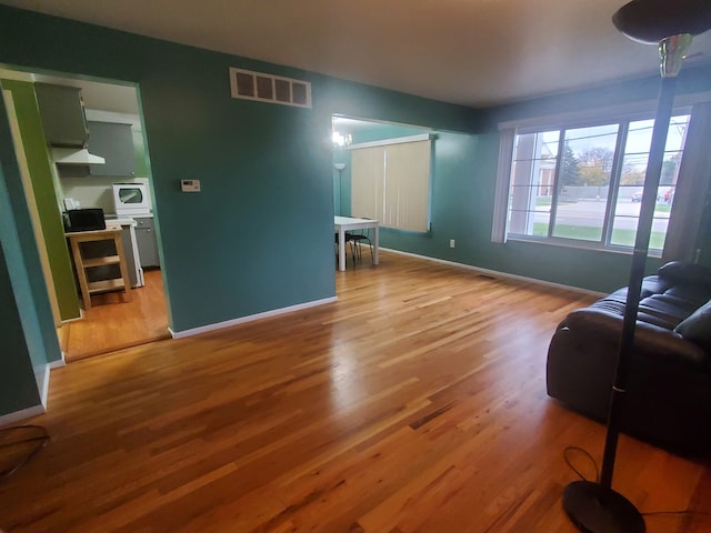 living room featuring light hardwood / wood-style flooring