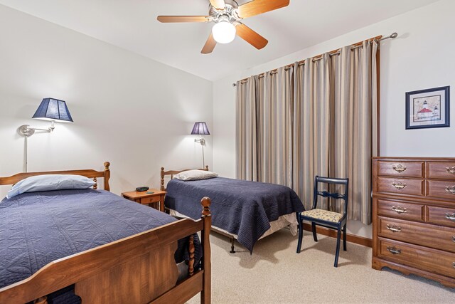 5722 Dunham Path, Stevensville, MI 49127 - bedroom featuring carpet flooring and a ceiling fan