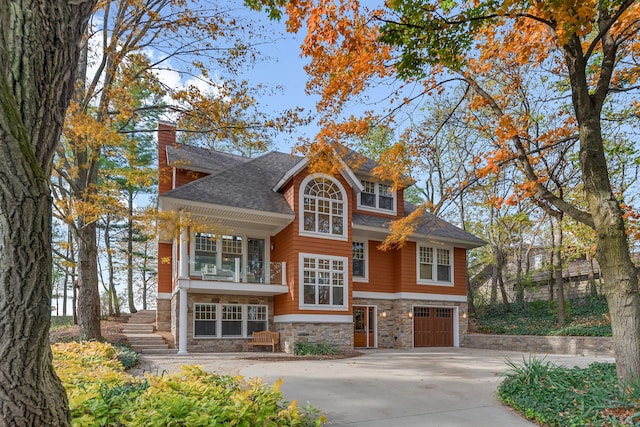 view of front of home with a garage