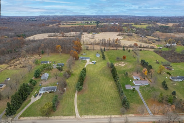 bird's eye view featuring a rural view