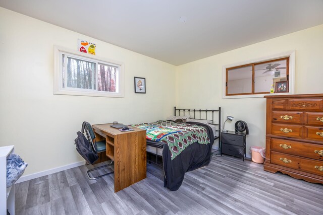 bedroom with hardwood / wood-style floors