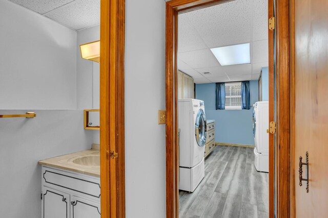 190 Steves Scenic Dr, Horton, MI 49246 - laundry room with washer / clothes dryer and light wood finished floors