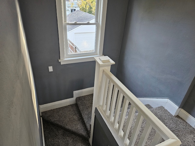 staircase featuring plenty of natural light