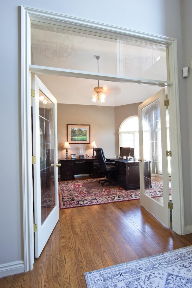 755 Majestic, Rochester Hills, MI 48306 - interior space with french doors and wood finished floors