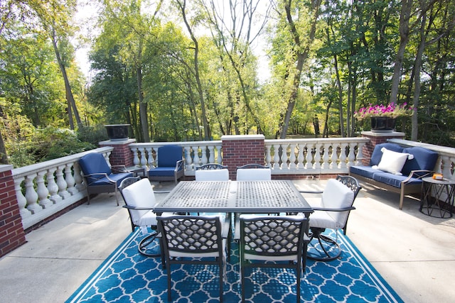 view of patio / terrace featuring an outdoor living space