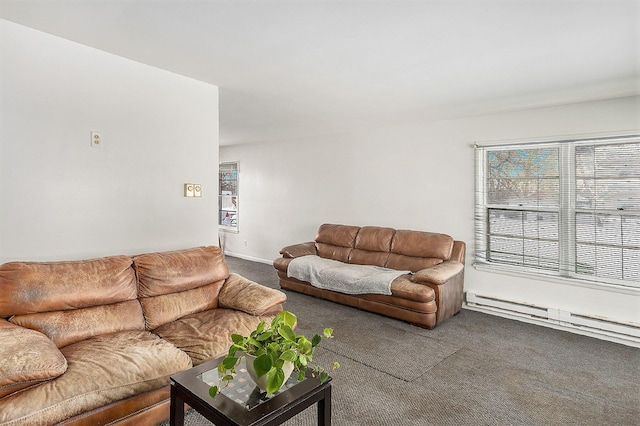 2399 S Cleveland Ave, Saint Joseph, MI 49085 - carpeted living room with plenty of natural light and a baseboard heating unit