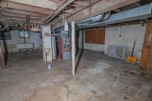 basement with sink