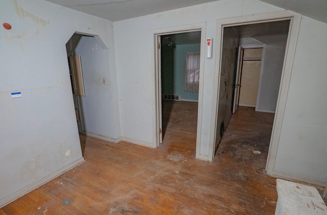 interior space with hardwood / wood-style floors