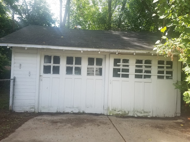 view of garage