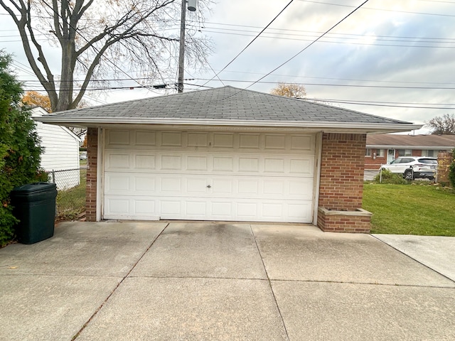 view of garage