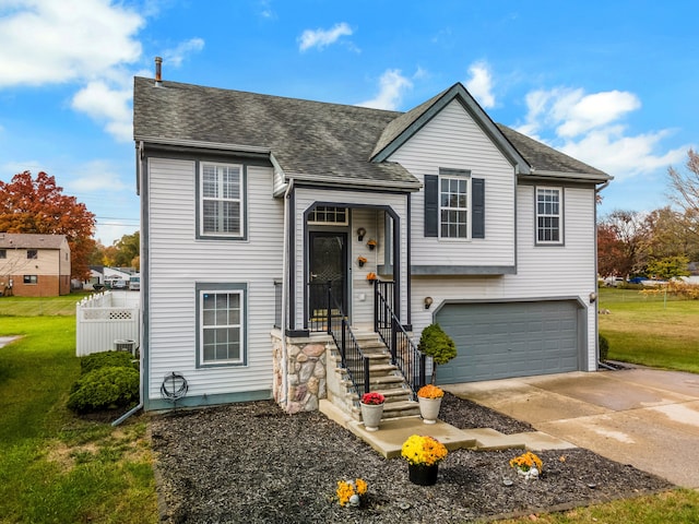 split foyer home with a garage