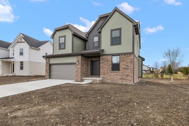 view of front property with a garage