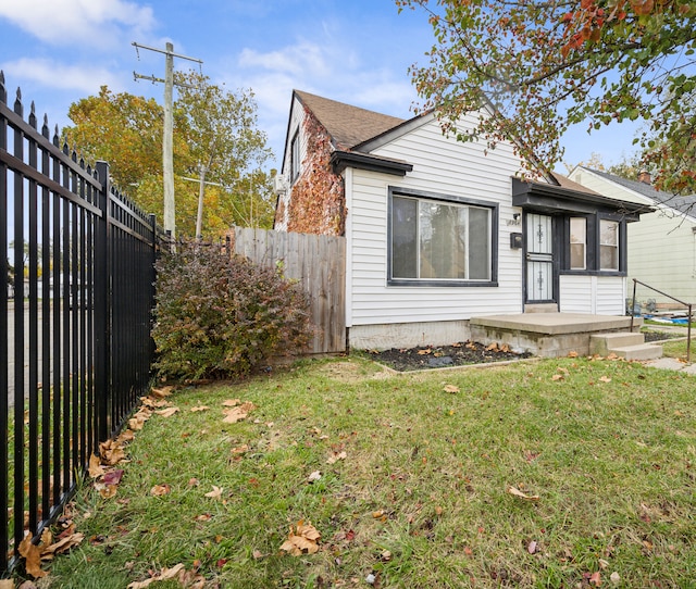 exterior space with a front lawn