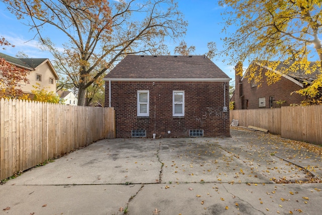 back of house with a patio area