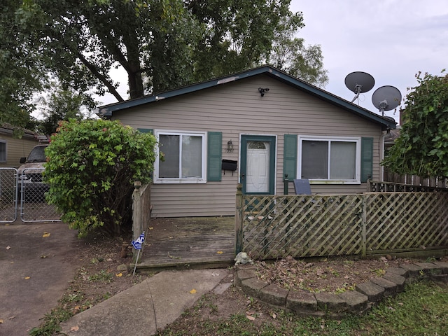 view of bungalow