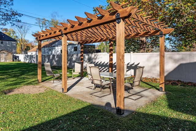 view of patio with a pergola