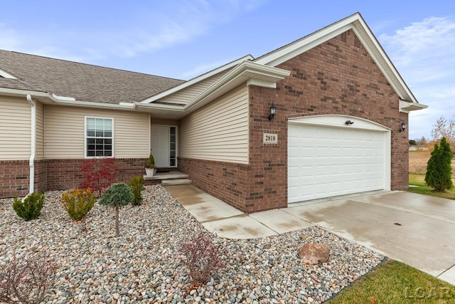 ranch-style house with a garage