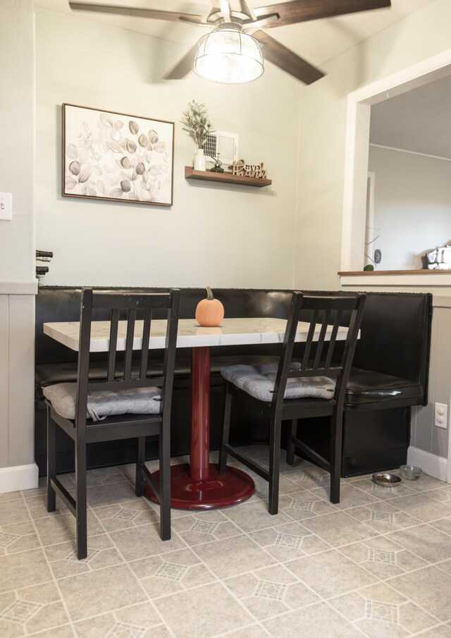 317 Maiden Ln, Saint Joseph, MI 49085 - dining area with ceiling fan, light tile patterned flooring, and breakfast area