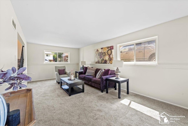 view of carpeted living room