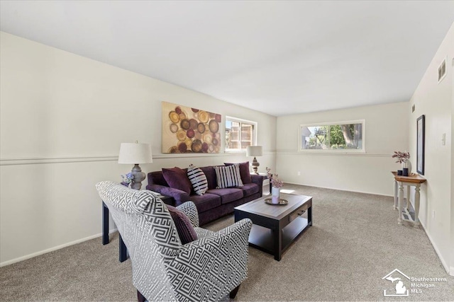 view of carpeted living room