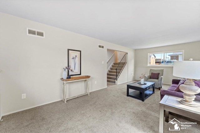 view of carpeted living room