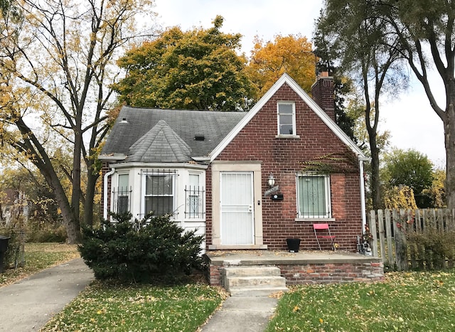 view of front facade with a front lawn