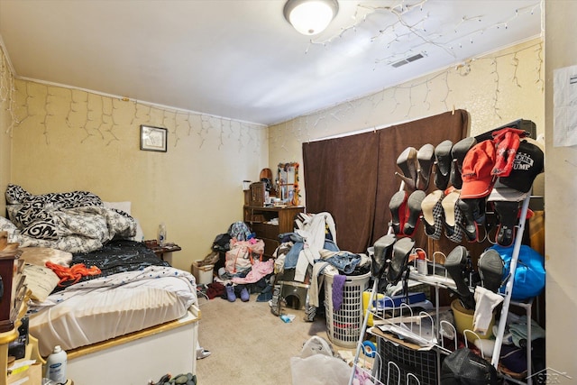 bedroom with carpet floors