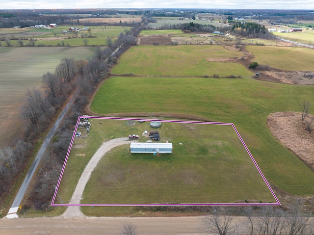 drone / aerial view featuring a rural view