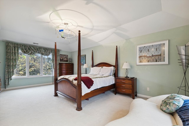 5750 Sunnycrest Dr, West Bloomfield, MI 48323 - bedroom with baseboards, carpet, and a chandelier