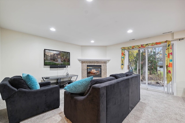 view of carpeted living room