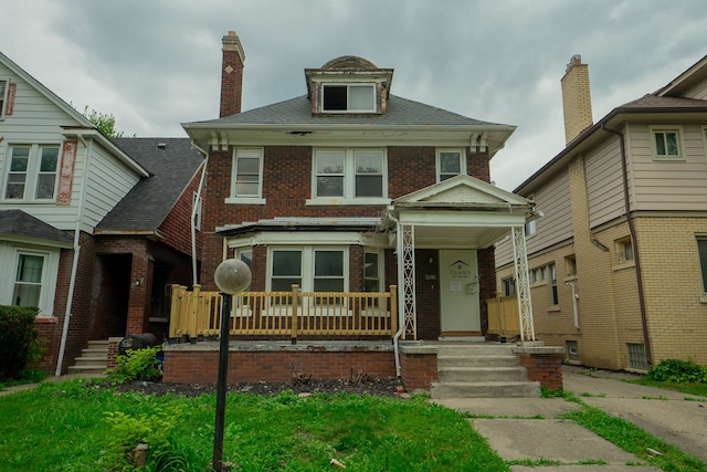 view of front facade featuring covered porch